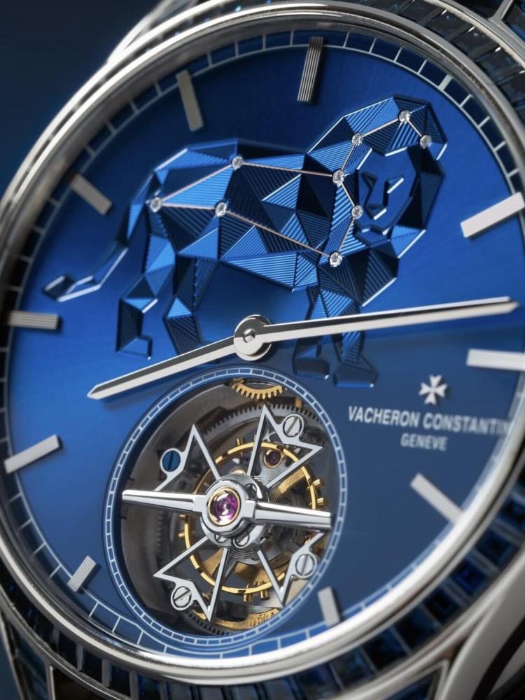 Orologio da uomo automatico Vacheron Constantin Patrimony Leo Tourbillon Sapphire, con sigillo di Ginevra.