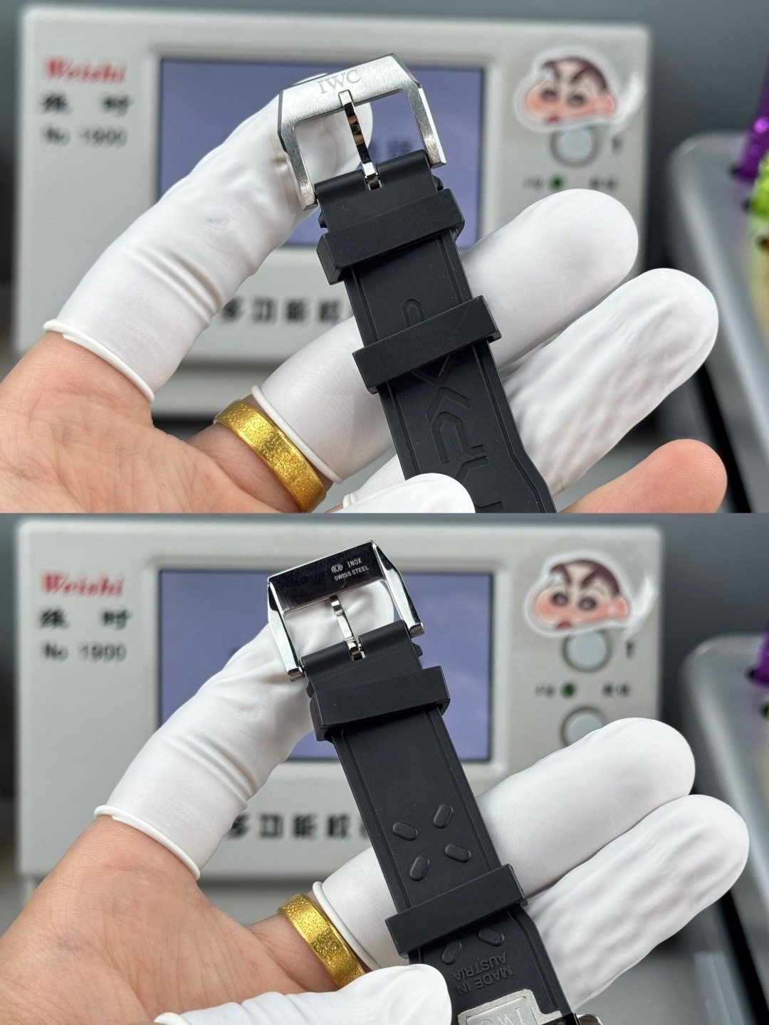 Orologio da pilota IWC, cronografo con quadrante nero e doppio calendario, orologio meccanico automatico da uomo.