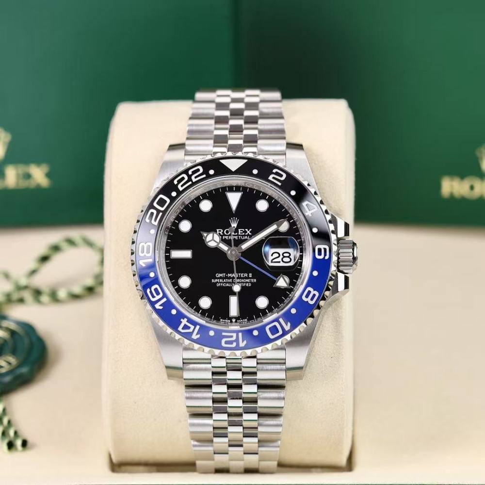 Orologio da uomo automatico meccanico Rolex GMT-Master II 126710BLRO con lunetta blu e nera e lunetta Inter Milan