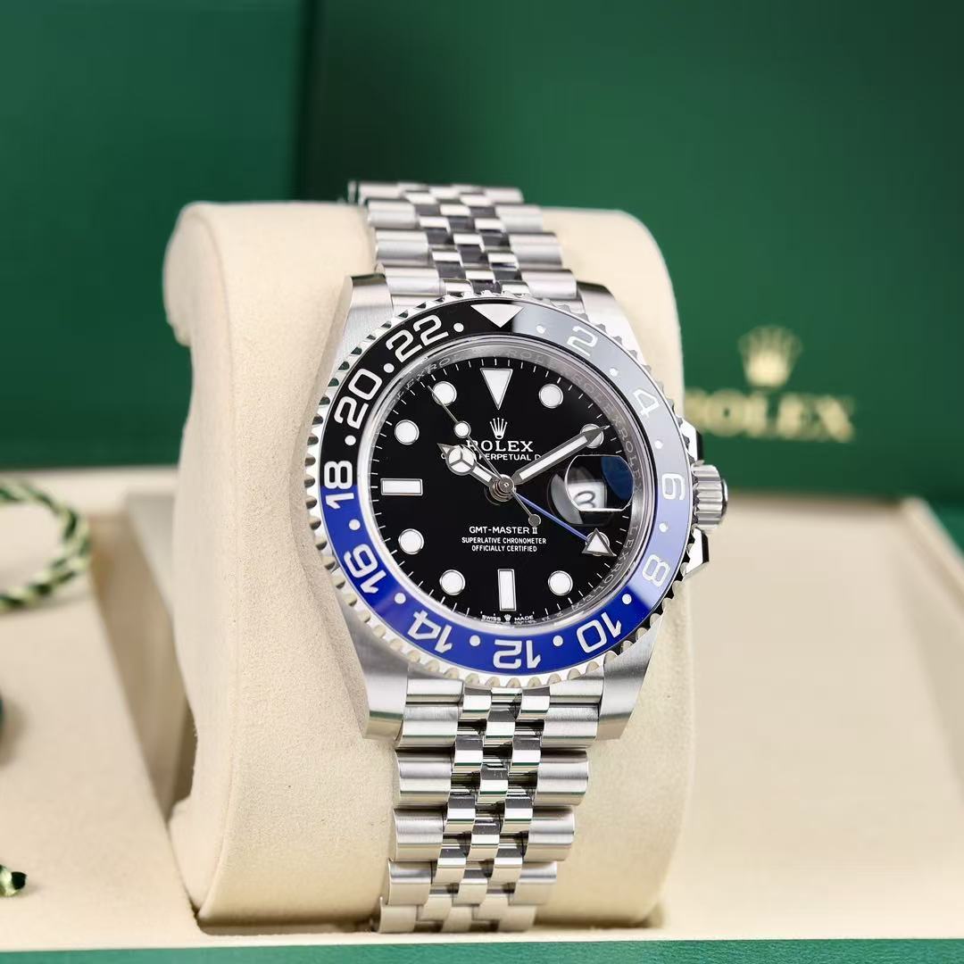 Orologio da uomo automatico meccanico Rolex GMT-Master II 126710BLRO con lunetta blu e nera e lunetta Inter Milan