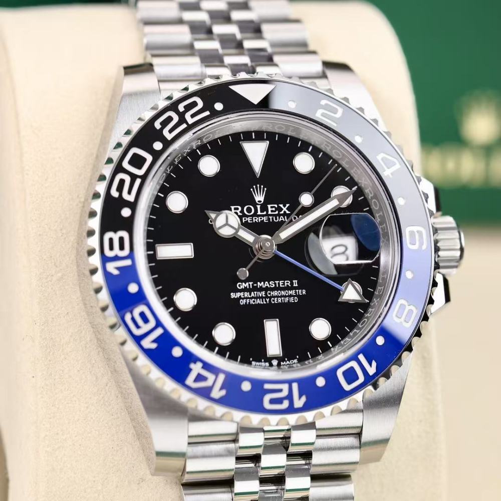 Orologio da uomo automatico meccanico Rolex GMT-Master II 126710BLRO con lunetta blu e nera e lunetta Inter Milan