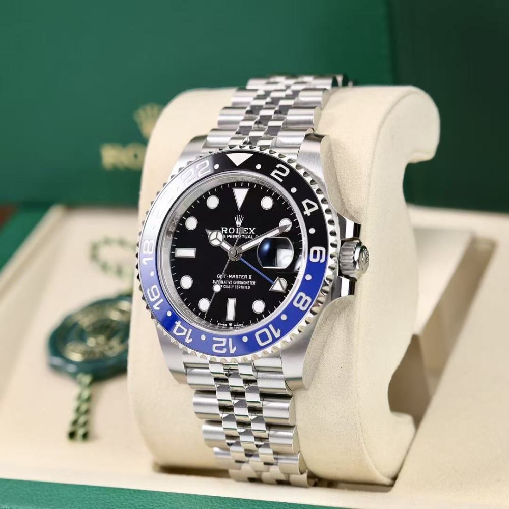 Orologio da uomo automatico meccanico Rolex GMT-Master II 126710BLRO con lunetta blu e nera e lunetta Inter Milan