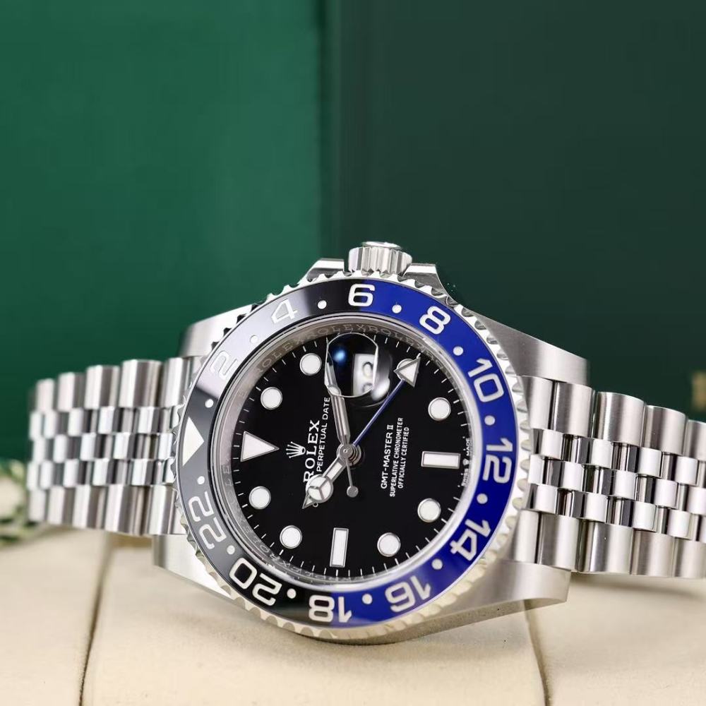 Orologio da uomo automatico meccanico Rolex GMT-Master II 126710BLRO con lunetta blu e nera e lunetta Inter Milan