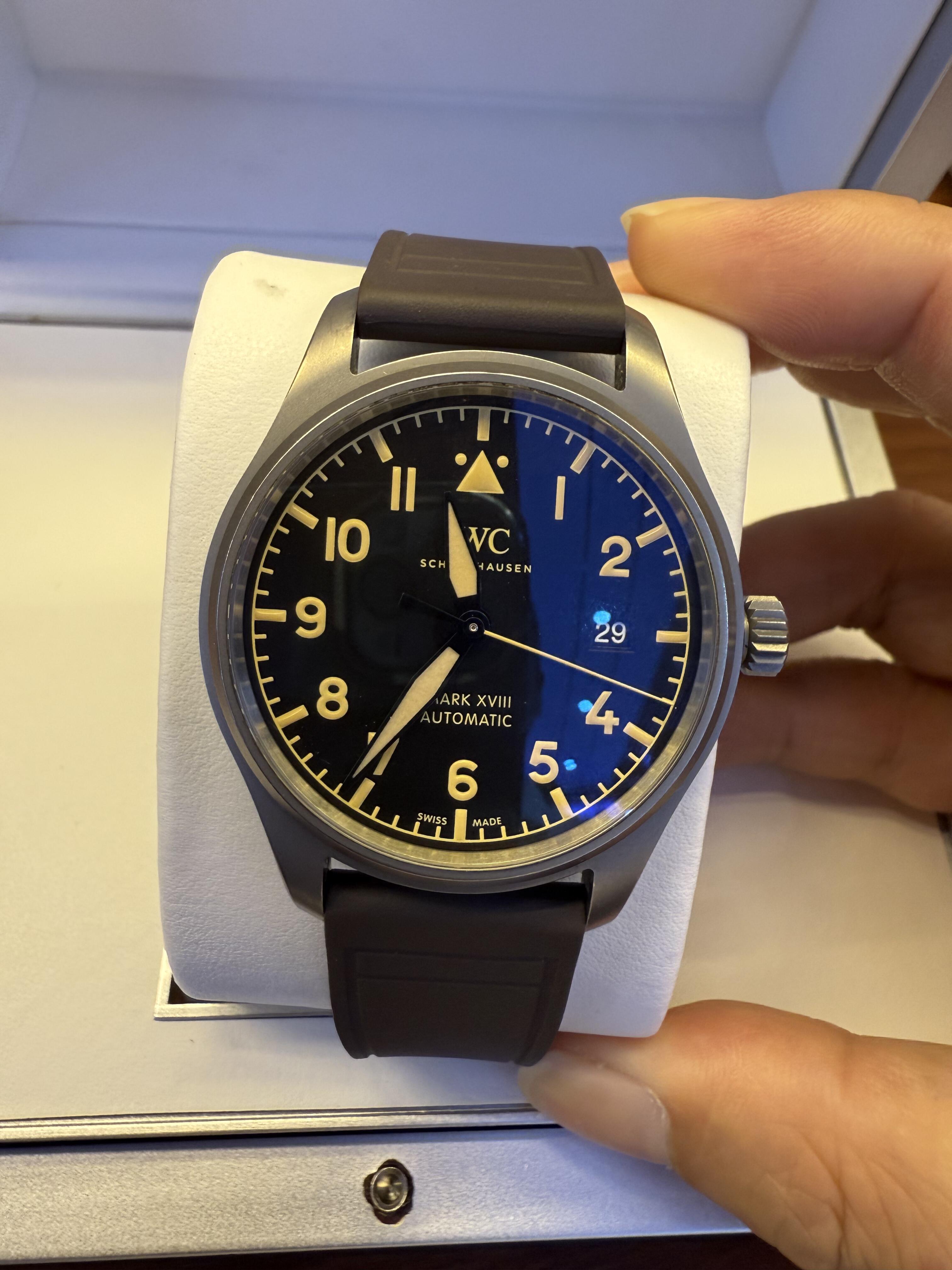 Orologio sportivo retrò IWC Pilot's Watch Mark XVIII in titanio