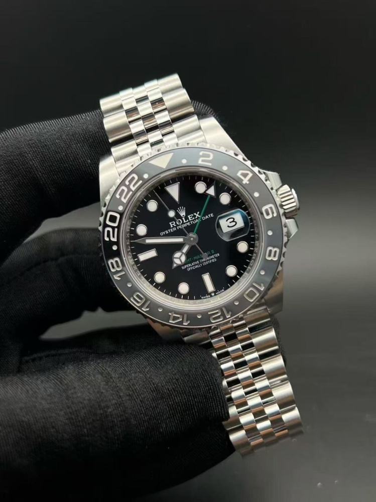 Orologio da uomo automatico Rolex GMT-Master II con lunetta nera (lunetta Inter Milan)