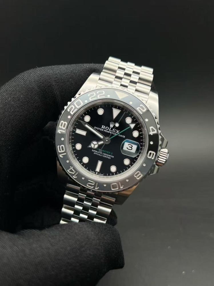 Orologio da uomo automatico Rolex GMT-Master II con lunetta nera (lunetta Inter Milan)