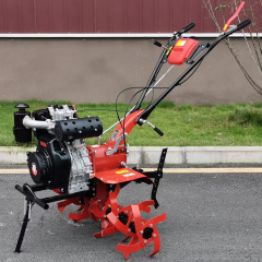10HP Diesel Tiller Gear Type With Tire & Blade Engine 186F 32mm Shaft
