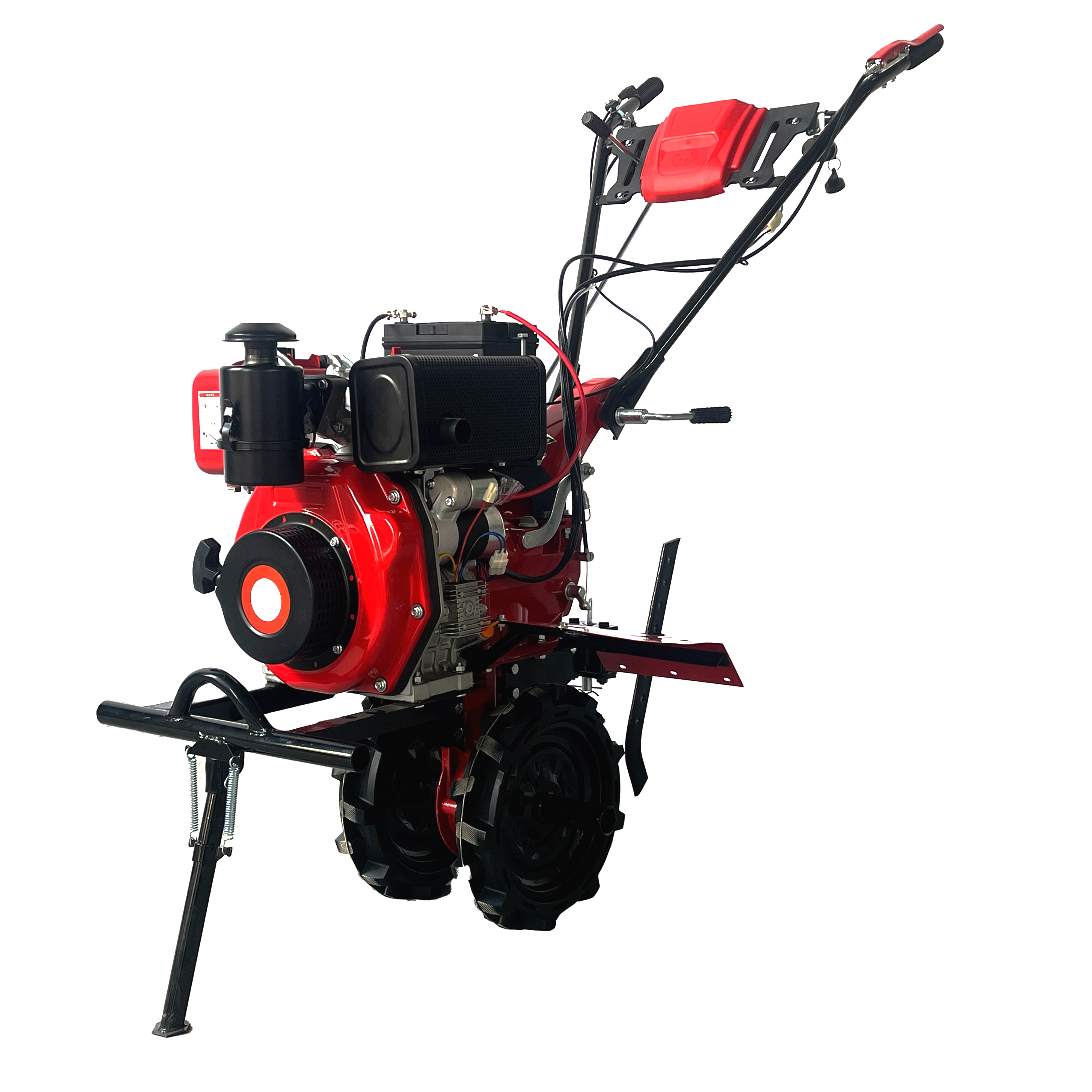 18HP Diesel Tiller Gear Type With Tire & Blade Engine 198F 32mm Shaft