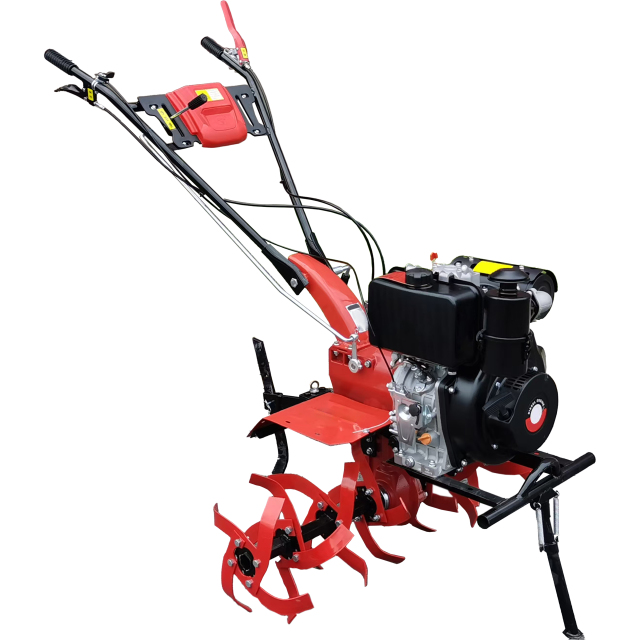15HP Diesel Tiller Gear Type With Tire & Blade Engine 195F 32mm Shaft