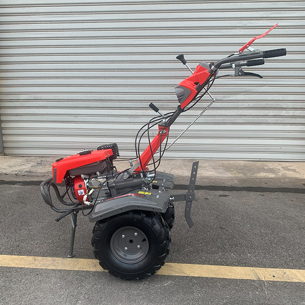 UPGRADED 7.5HP Gasoline Tiller Engine Cover With Light BIG Tire & Bumper Engine 170F 23mm Shaft