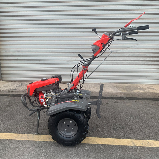 UPGRADED 7.5HP Gasoline Tiller Engine Cover With Light BIG Tire & Bumper Engine 170F 23mm Shaft