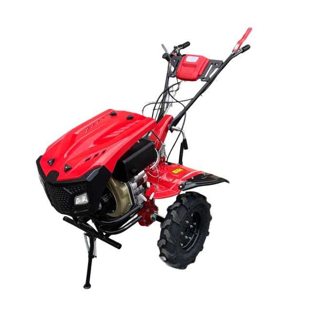 UPGRADED 7HP Diesel Tiller Engine Cover With Light BIG Tire & Bumper Engine 173F 32mm Shaft