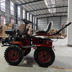 14HP Diesel 4WD Ride On Tiller Gear Type With Tire & Blade Engine 195F 32mm Shaft