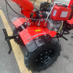 UPGRADED 15HP Diesel Tiller Engine Cover With Light BIG Tire & Bumper Engine 198F 32mm Shaft