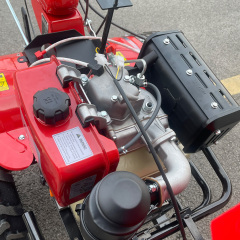 UPGRADED 15HP Diesel Tiller Engine Cover With Light BIG Tire & Bumper Engine 198F 32mm Shaft