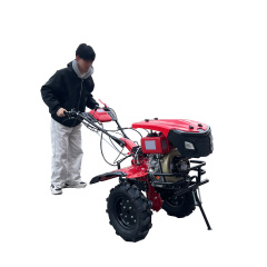 UPGRADED 7HP Diesel Tiller Engine Cover With Light BIG Tire & Bumper Engine 173F 32mm Shaft