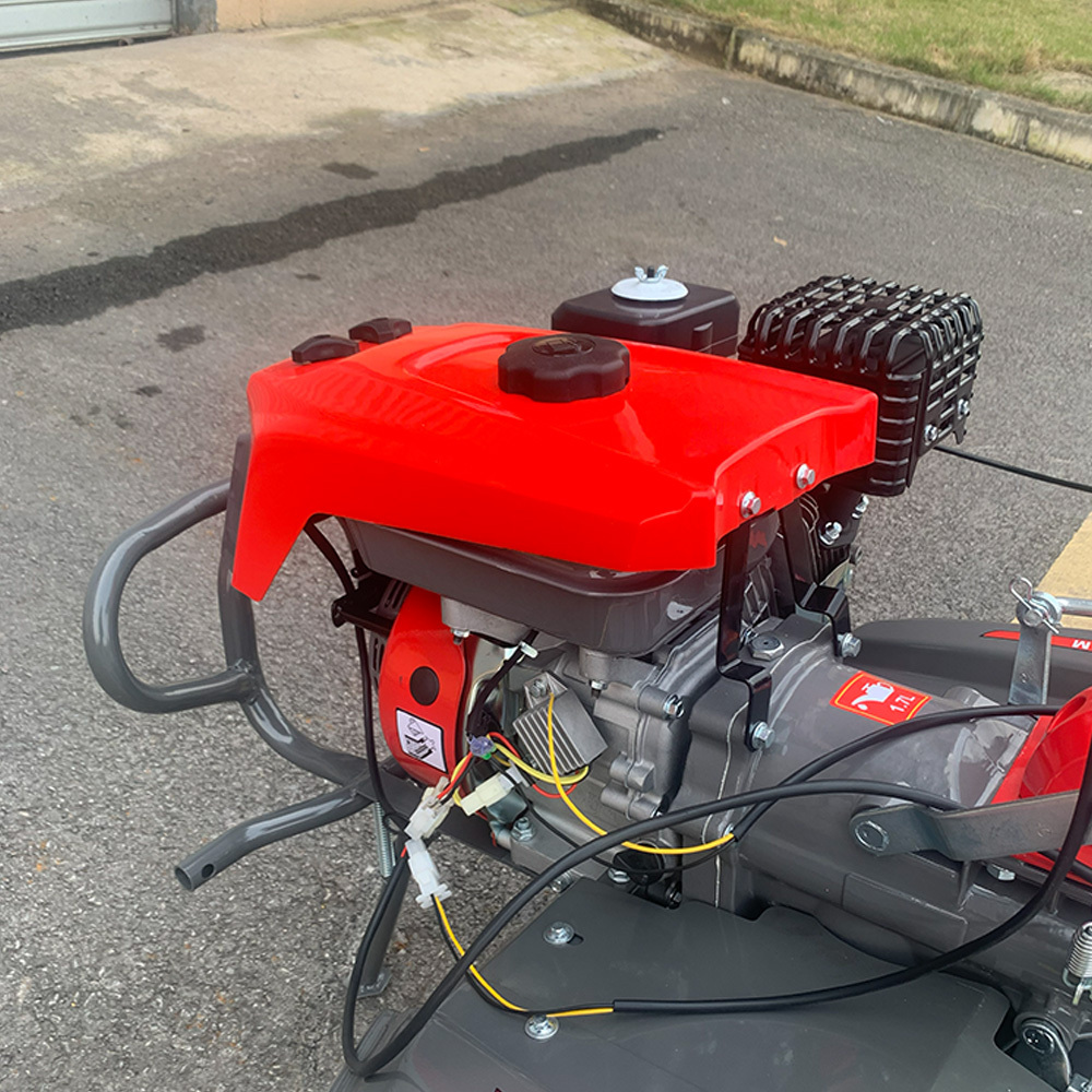 UPGRADED 12HP Gasoline Tiller Engine Cover With Light BIG Tire & Bumper Engine 190F 32mm Shaft