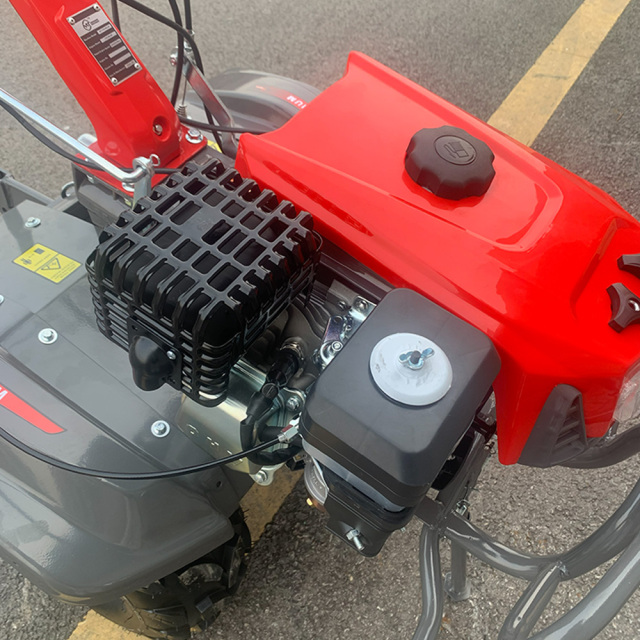 UPGRADED 7.5HP Gasoline Tiller Engine Cover With Light BIG Tire & Bumper Engine 170F 23mm Shaft