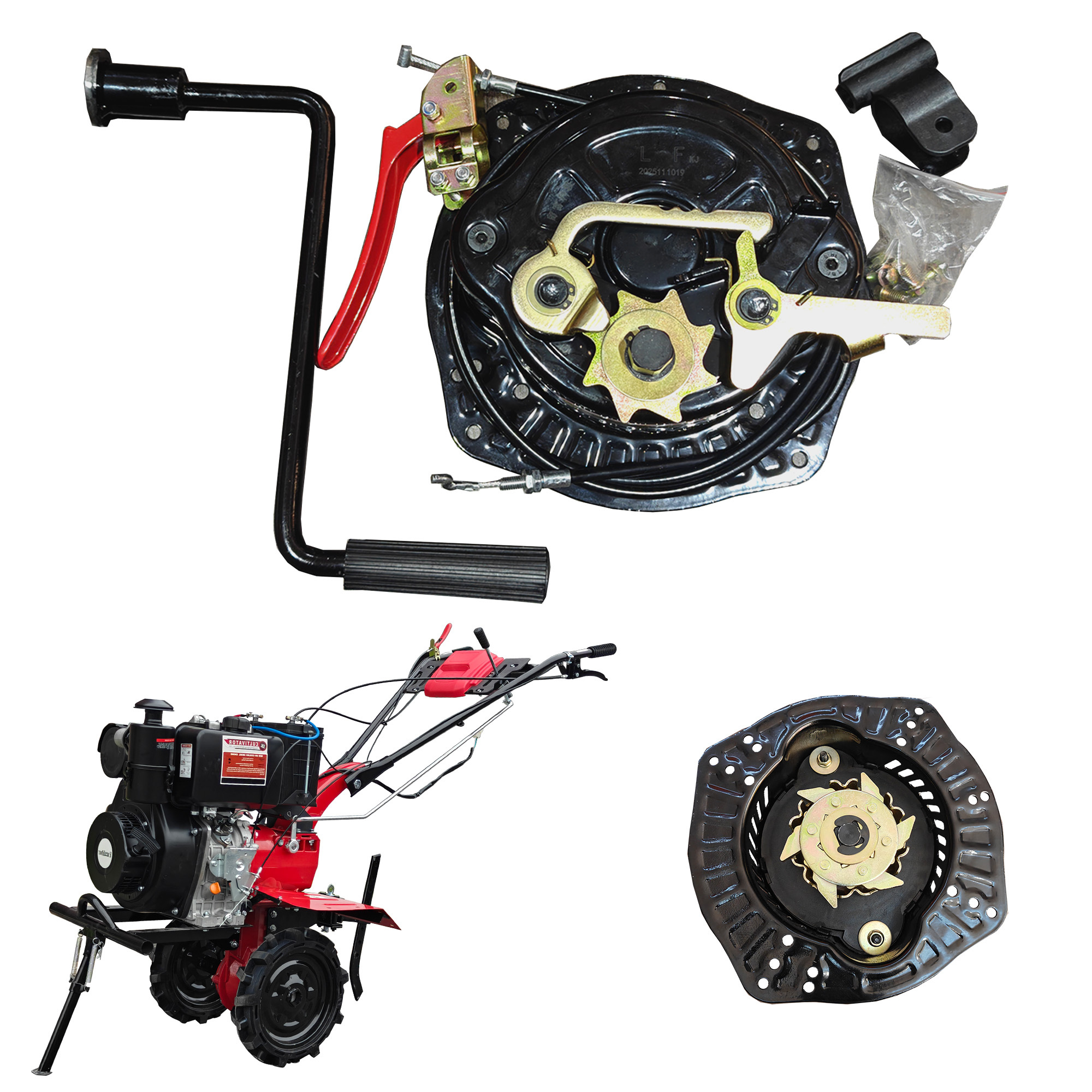 Easy Start Kit Hand-Crank Starter for Diesel Tillers | Zero Pull Effort