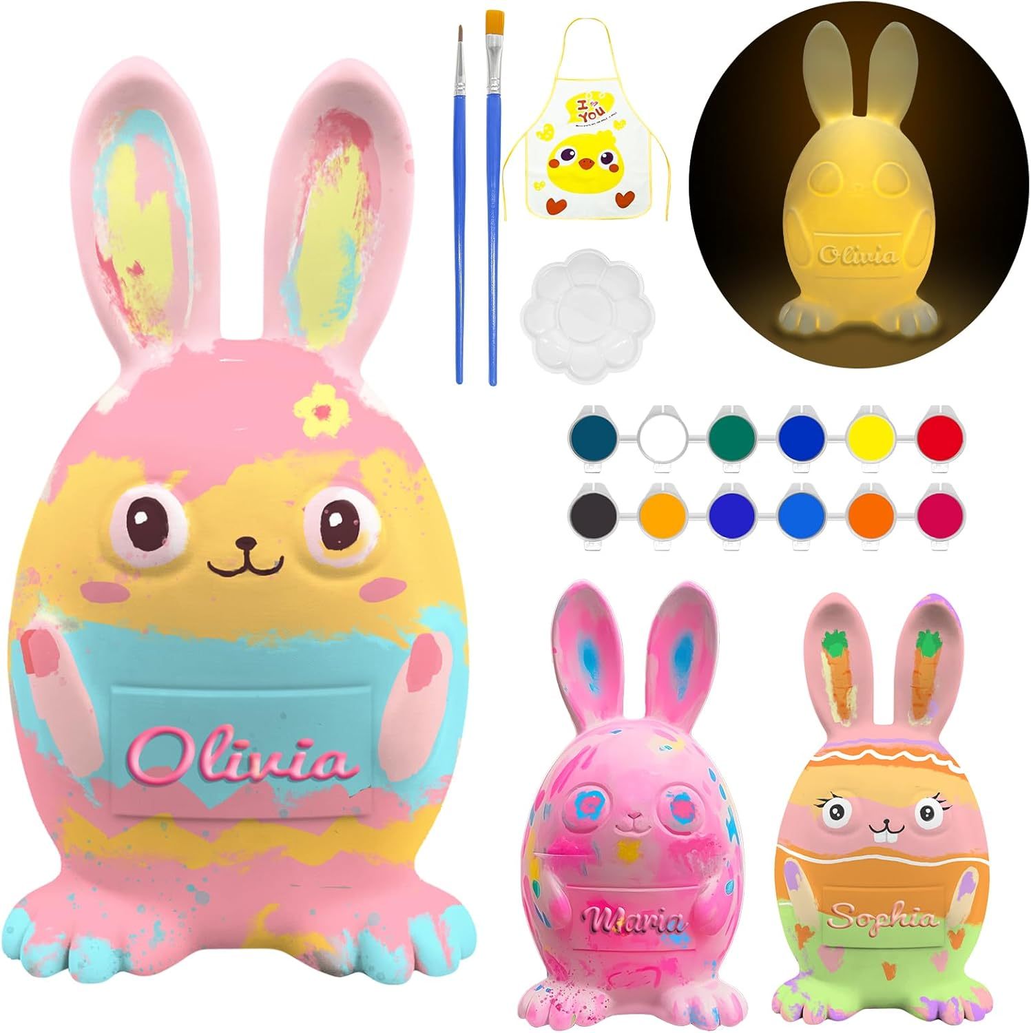 Painted Bunny Lamp