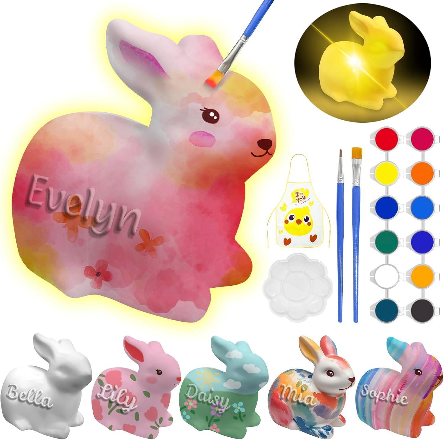 Painted Bunny Lamp