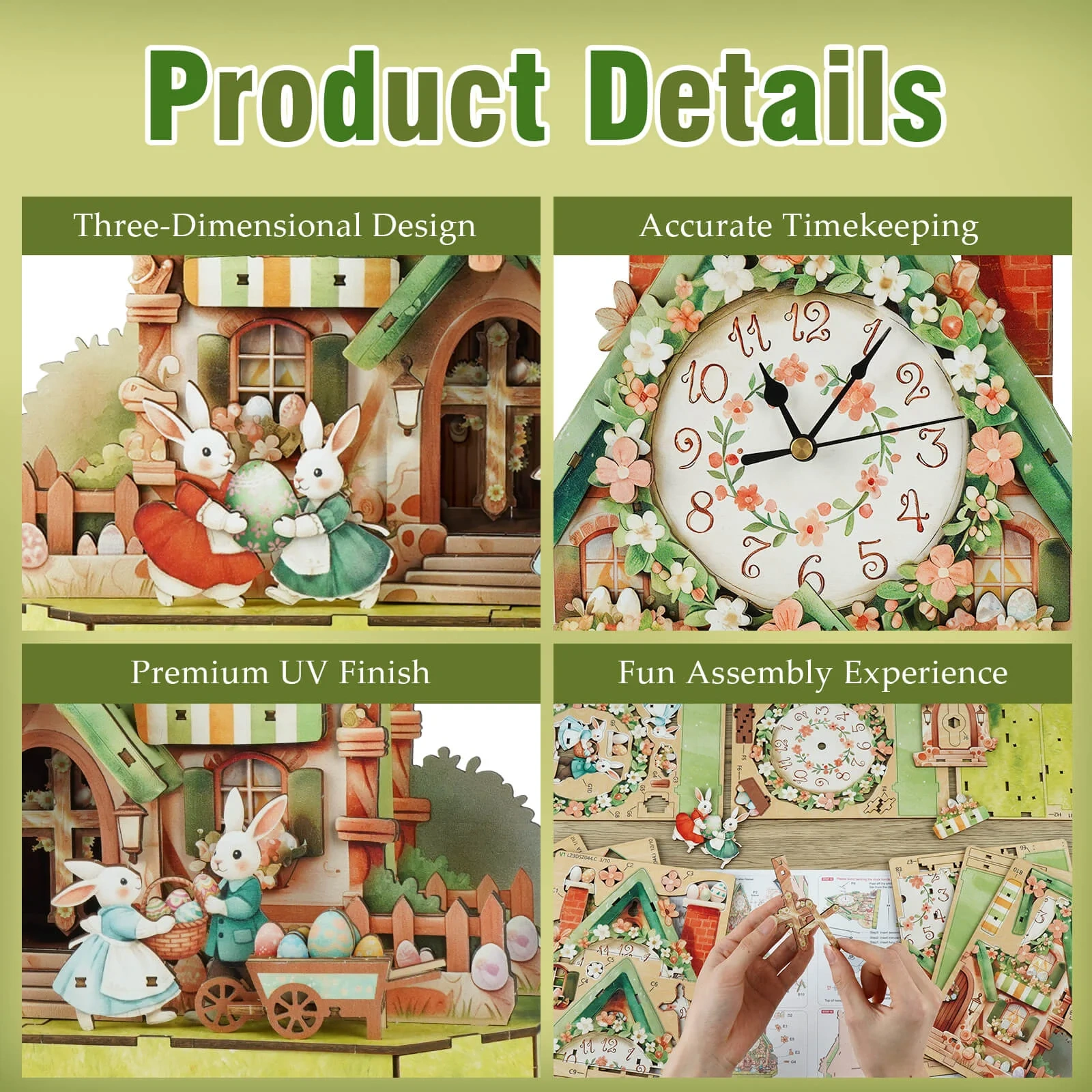 3D Wooden Puzzle Clock
