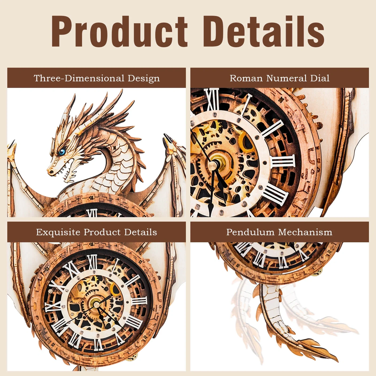 3D Wooden Puzzle Clock