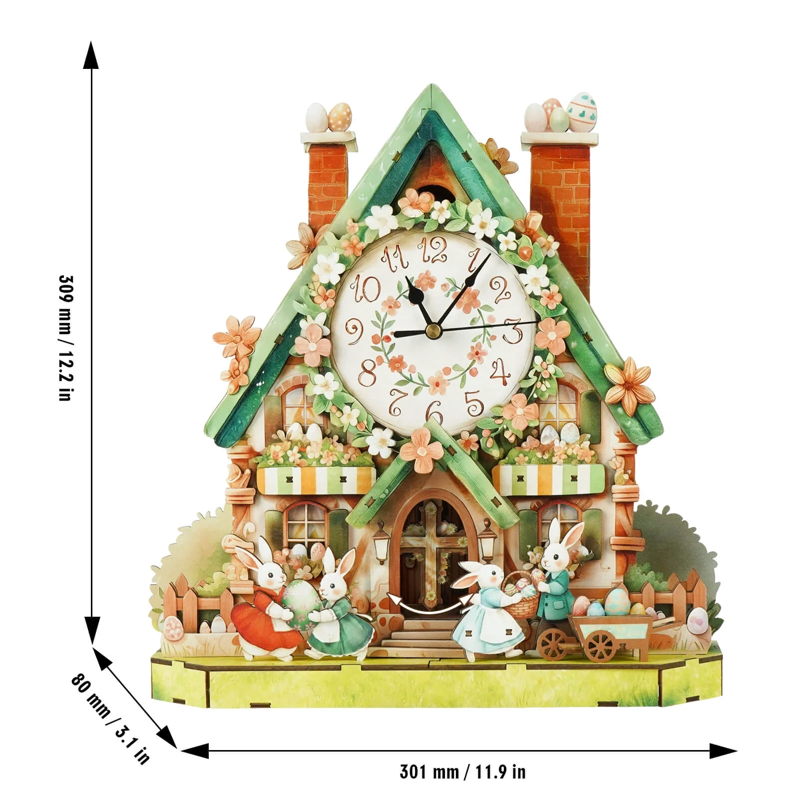 3D Wooden Puzzle Clock