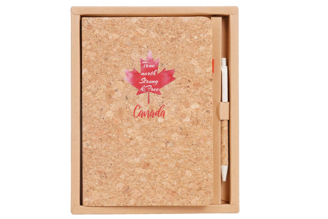 Canada Cork Notebook Gift Set with Pen