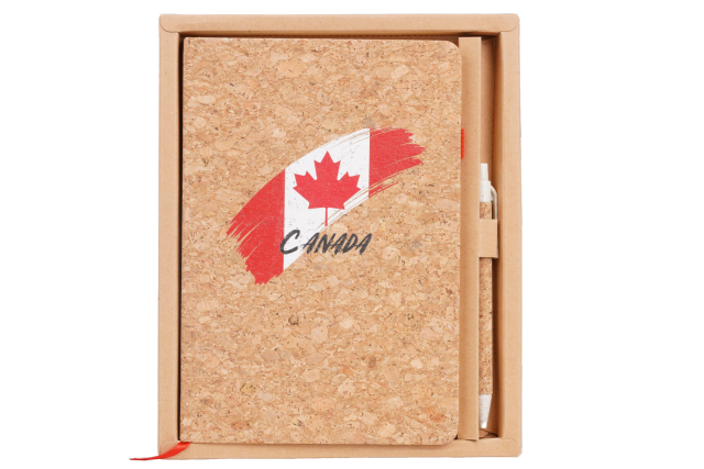 Canada Cork Notebook Gift Set with Pen