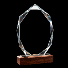 Crystal Award with Wooden Base
