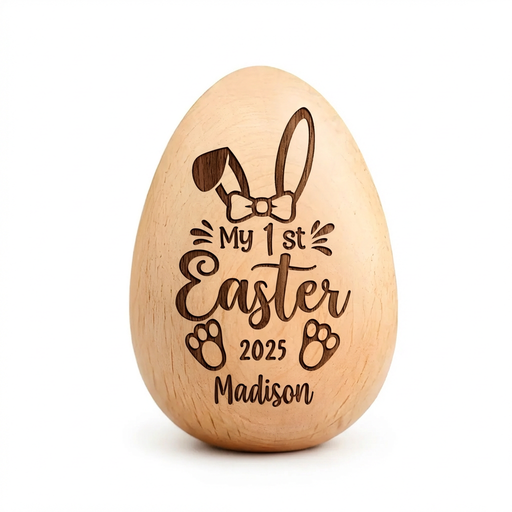 Personalized Wooden Egg Rattle