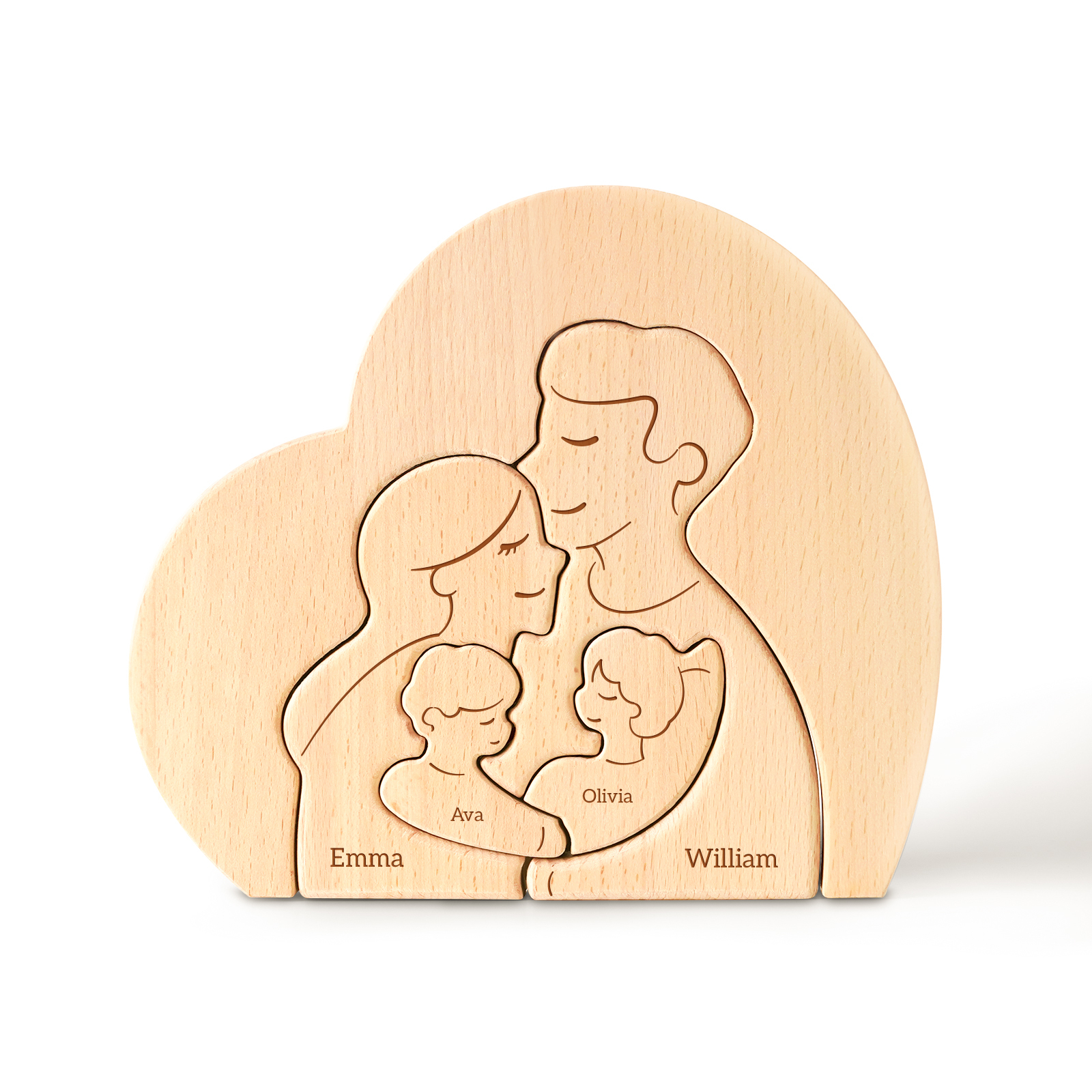 Custom Wooden Hugging Ornament