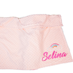 Custom Embroidered Minky Dot Blanket