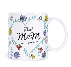 Custom Hand-Painted 3D Flower Ceramic Mug