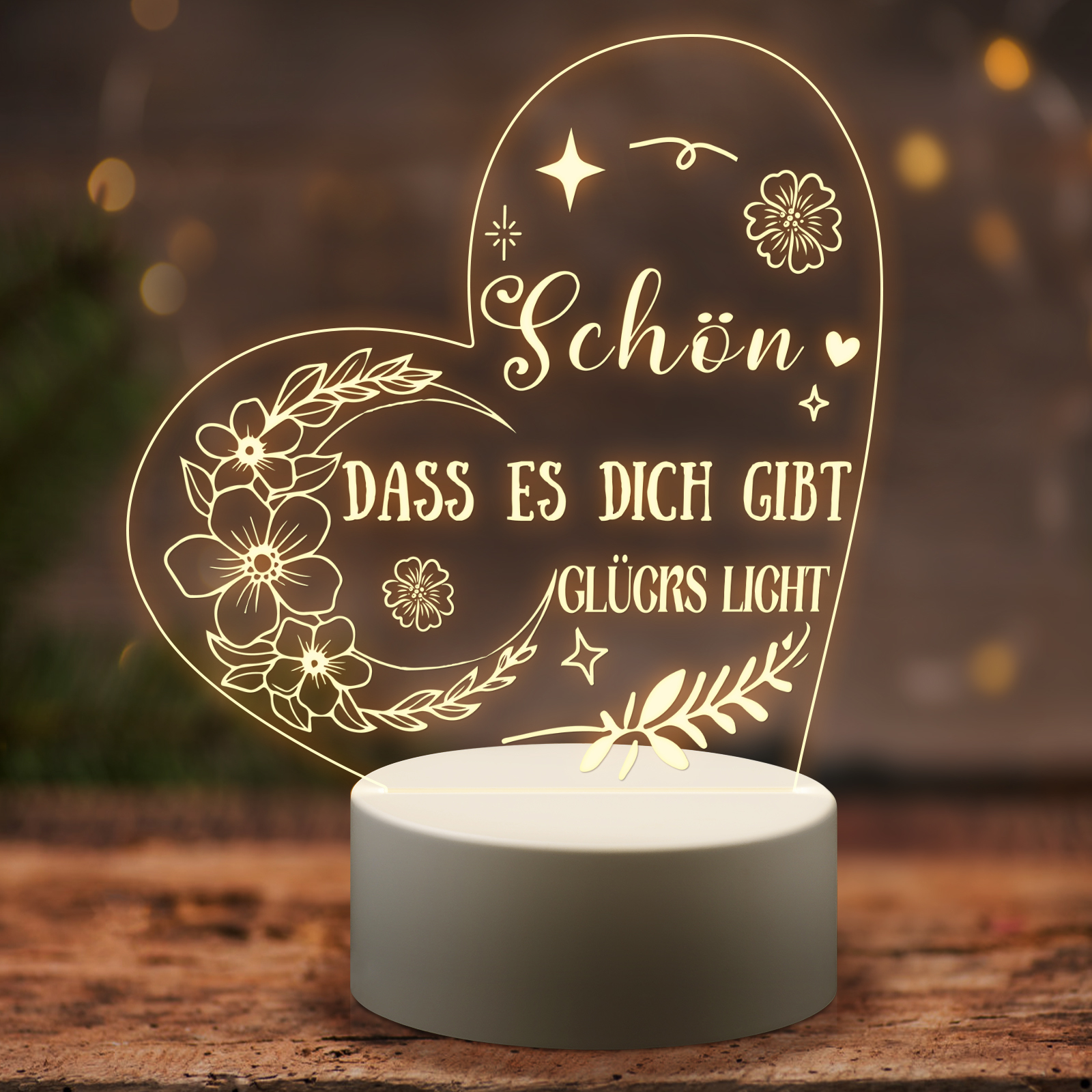 Acrylic Night Light with Plastic Base