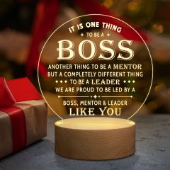 Acrylic Night Light with Wooden Base