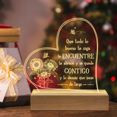 Acrylic Night Light with Wooden Base