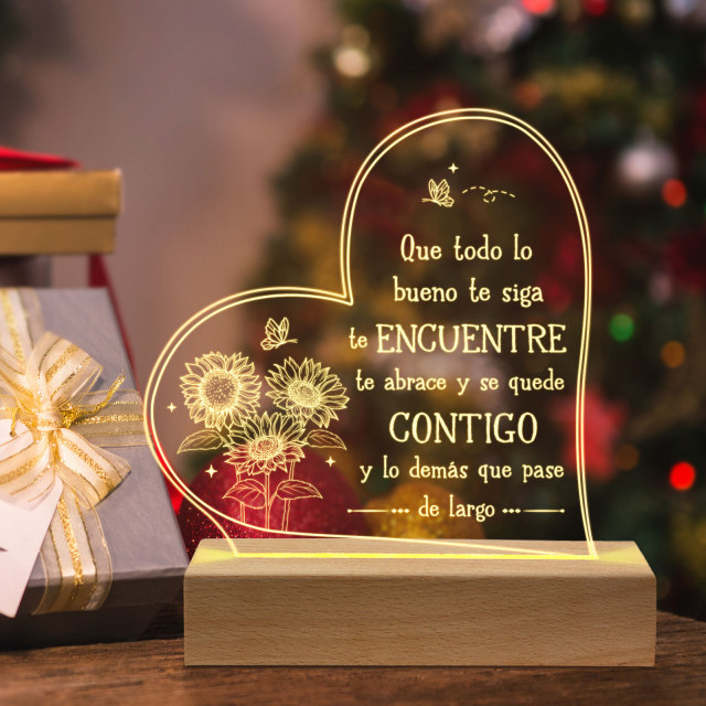 Acrylic Night Light with Wooden Base