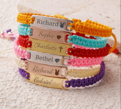 Stainless Steel Braided Cord Bracelet