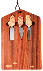 Sapele Wood Cutting Board with Knife