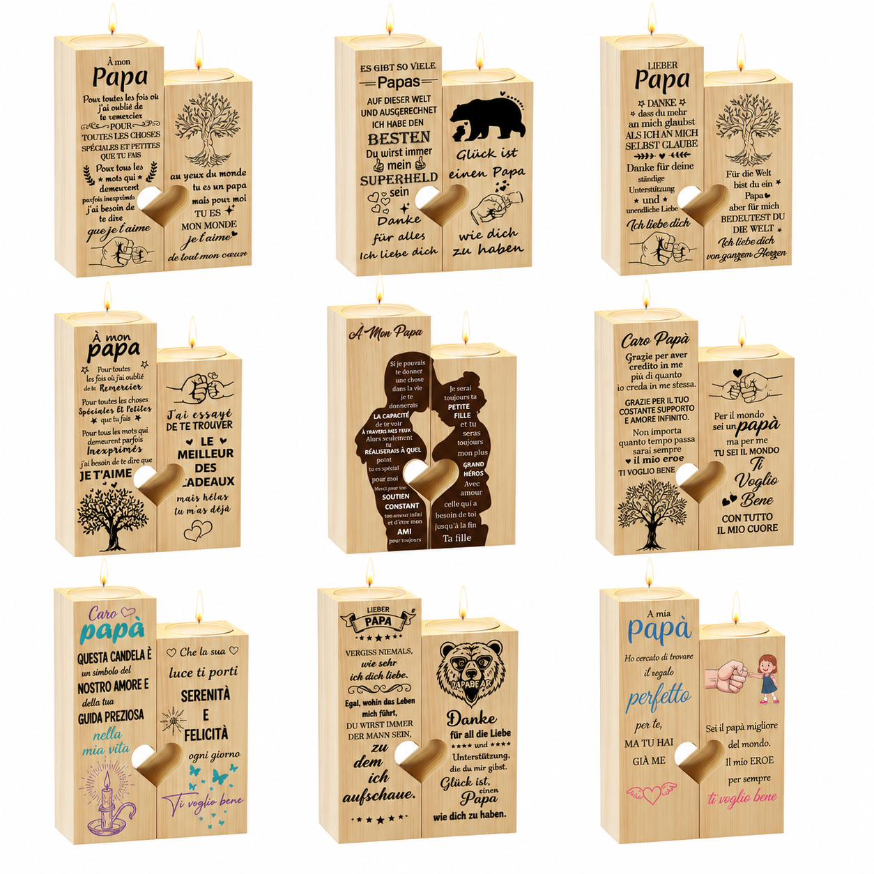 Wooden Tealight Candle Holder