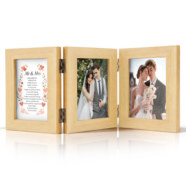 Custom Wooden Triple-Panel Photo Frame