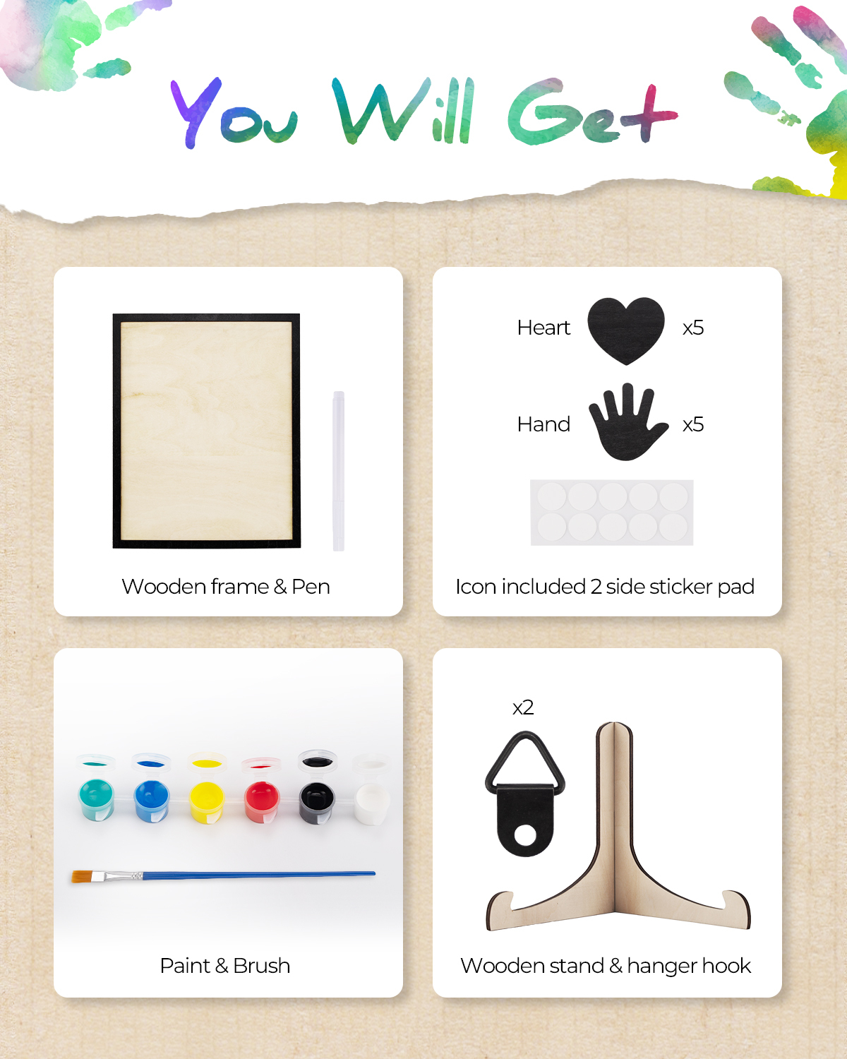 Custom Wooden Handprint Sign Kit