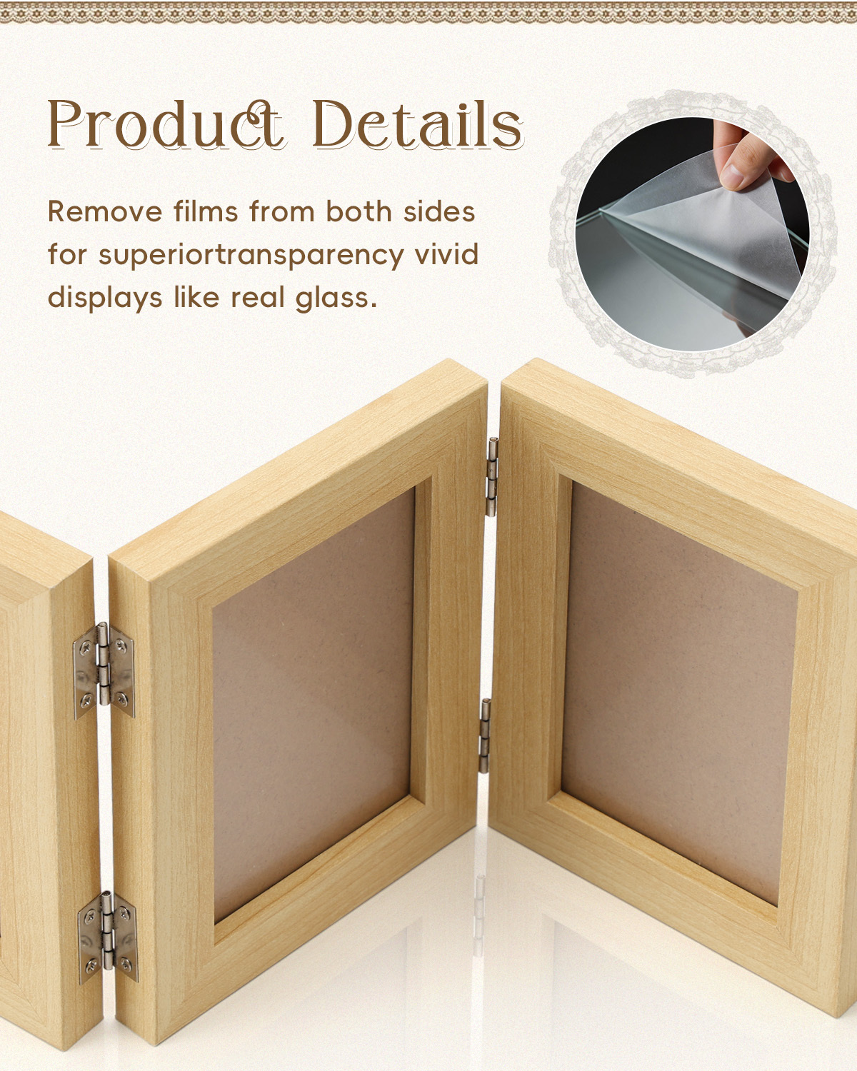 Custom Wooden Triple-Panel Photo Frame