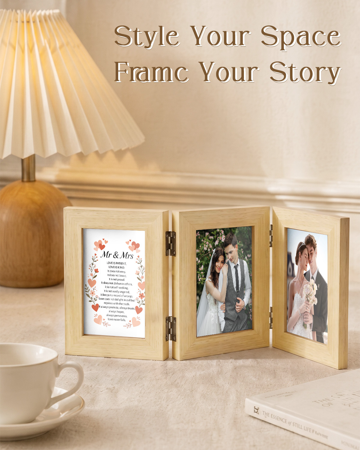 Custom Wooden Triple-Panel Photo Frame