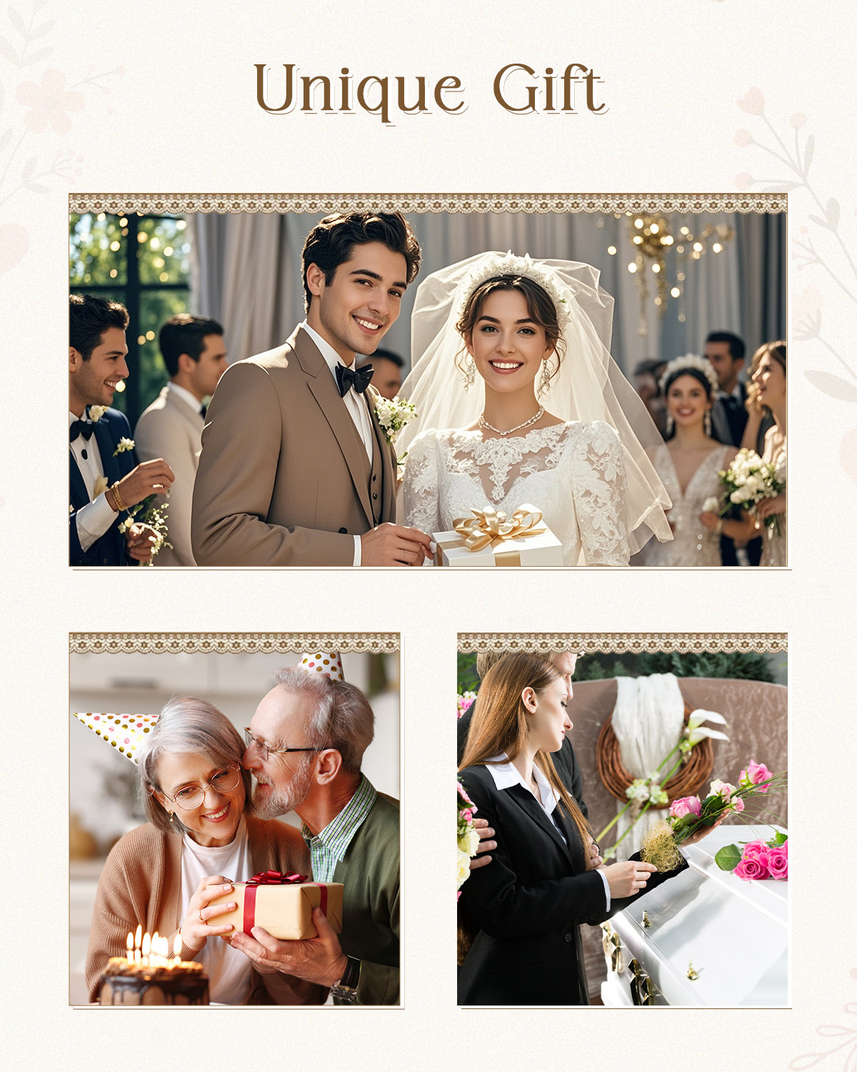 Custom Wooden Triple-Panel Photo Frame