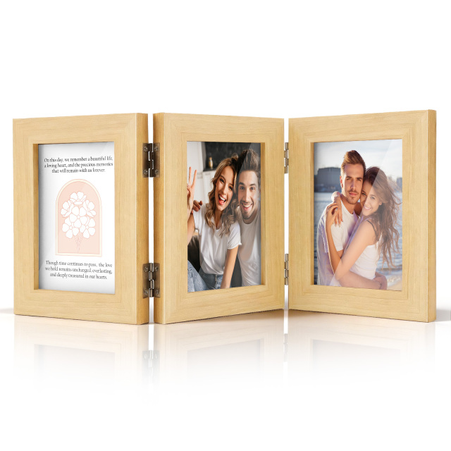 Custom Wooden Triple-Panel Photo Frame