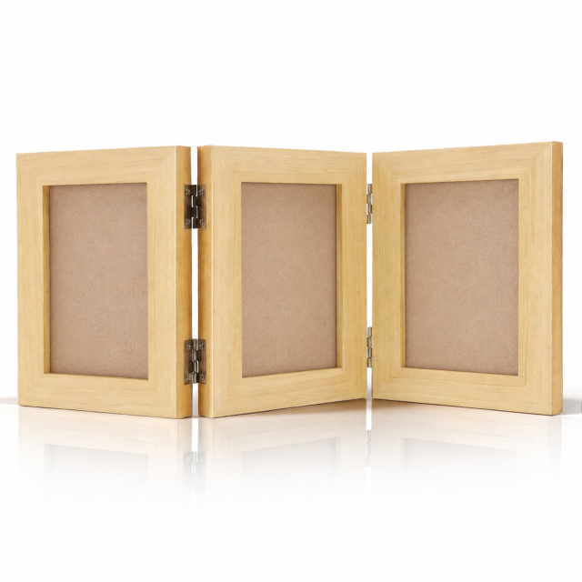 Custom Wooden Triple-Panel Photo Frame