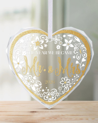 Custom Heart Crystal Hanging Ornament